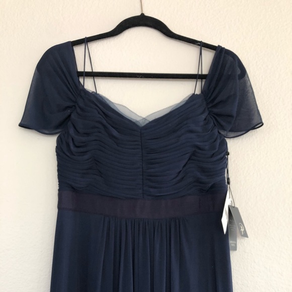 Navy Adrianna Papelle off the shoulder dress - Picture 4 of 6